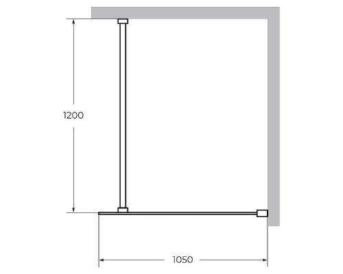 Душевая перегородка Cezares Liberta 105 LIBERTA-L-1-105-120-C-NERO профиль Черный матовый стекло прозрачное