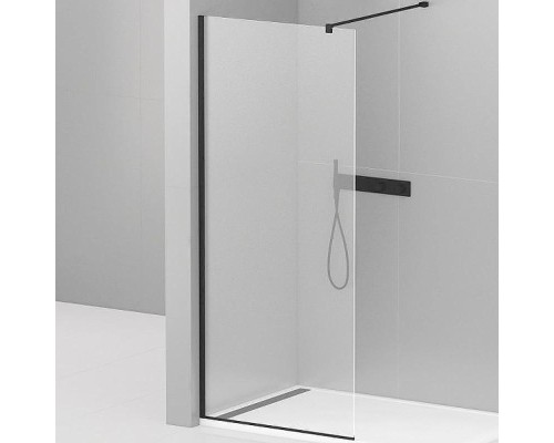 Душевая перегородка Cezares Liberta 110 LIBERTA-L-1-110-120-C-NERO профиль Черный матовый стекло прозрачное