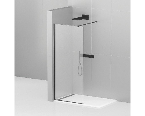 Душевая перегородка Cezares Liberta 110 LIBERTA-L-1-110-120-C-NERO профиль Черный матовый стекло прозрачное