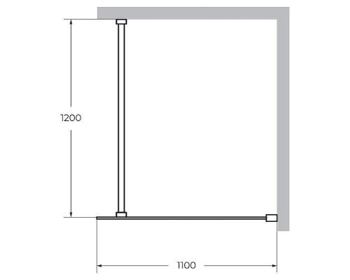 Душевая перегородка Cezares Liberta 110 LIBERTA-L-1-110-120-C-NERO профиль Черный матовый стекло прозрачное