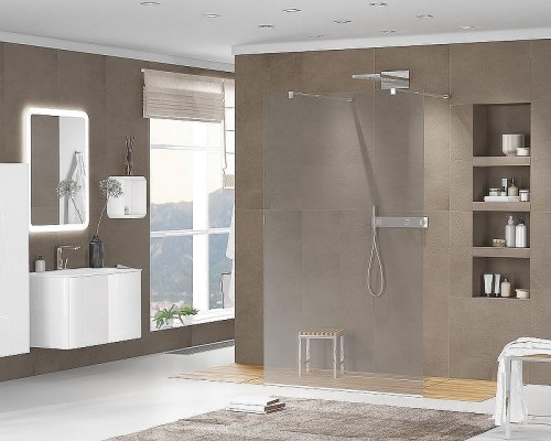 Душевая перегородка Cezares Liberta 100 LIBERTA-L-2-100-120-GR-Cr профиль Хром стекло серое