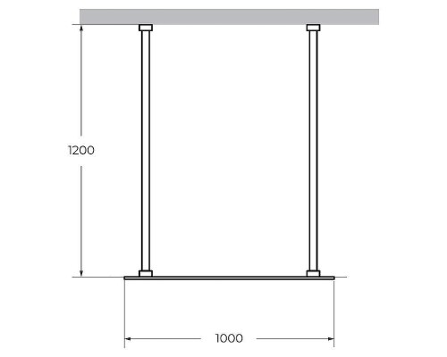 Душевая перегородка Cezares Liberta 100 LIBERTA-L-2-100-120-GR-NERO профиль Черный матовый стекло серое