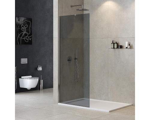 Душевая перегородка Cezares Liberta 100 LIBERTA-L-1-TB-100-GR-Cr профиль Хром стекло серое