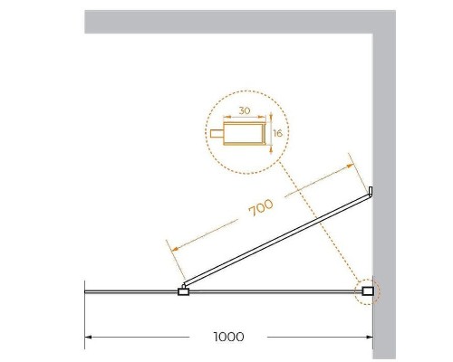Душевая перегородка Cezares Liberta 100 LIBERTA-L-1-TB-100-GR-Cr профиль Хром стекло серое