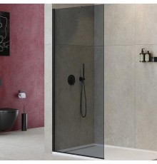 Душевая перегородка Cezares Liberta 100 LIBERTA-L-1-TB-100-GR-NERO профиль Черный матовый стекло серое