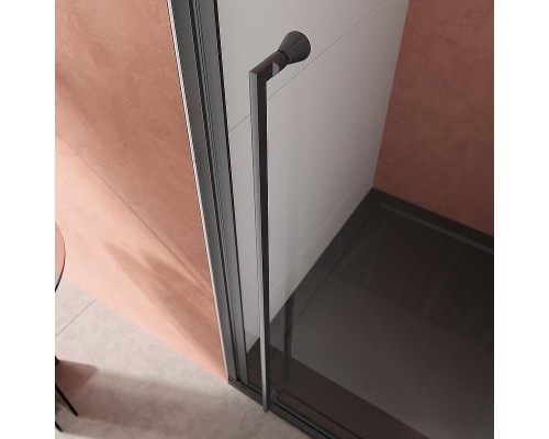 Душевая дверь Cezares Liner 90 R LINER-B-12-90-C-NERO-R профиль Черный матовый стекло прозрачное