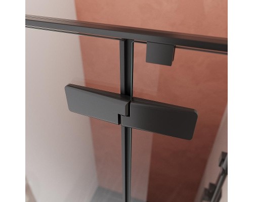 Душевая дверь Cezares Liner 90 R LINER-B-12-90-C-NERO-R профиль Черный матовый стекло прозрачное