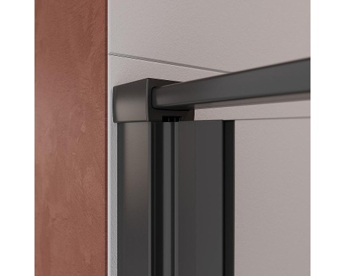 Душевая дверь Cezares Liner 90 R LINER-B-12-90-C-NERO-R профиль Черный матовый стекло прозрачное