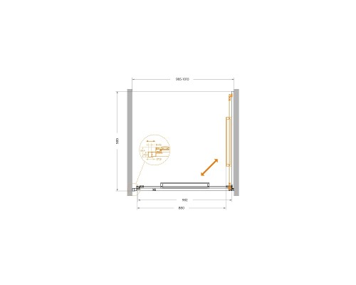 Душевая дверь Cezares Lux 100 LUX-B-FS-1-100-C-CR профиль Хром стекло прозрачное