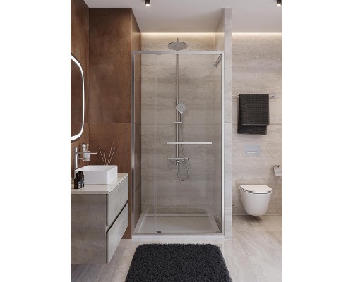 Душевая дверь Cezares Lux 100 LUX-B-FS-11-100-C-CR профиль Хром стекло прозрачное