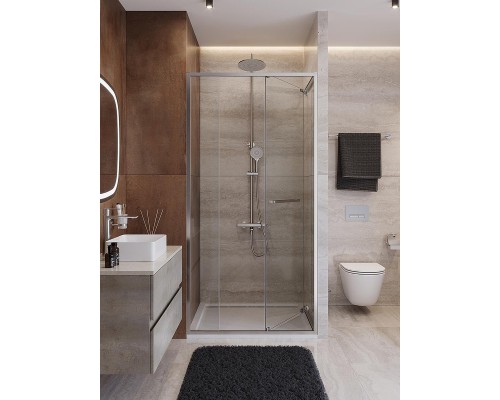 Душевая дверь Cezares Lux 100 LUX-B-FS-11-100-C-CR профиль Хром стекло прозрачное