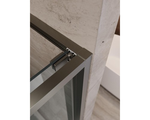 Душевая дверь Cezares Lux 100 LUX-B-FS-11-100-C-GM профиль Оружейная сталь стекло прозрачное