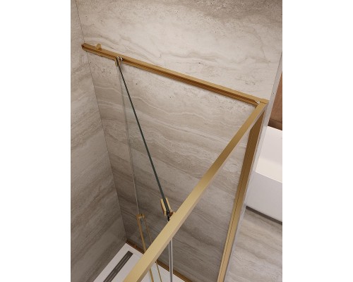 Душевая дверь Cezares Lux 120 LUX-B-FS-11-120-C-BORO профиль Брашированное золото стекло прозрачное