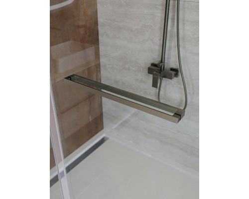 Душевая дверь Cezares Lux 120 LUX-B-FS-11-120-C-GM профиль Оружейная сталь стекло прозрачное