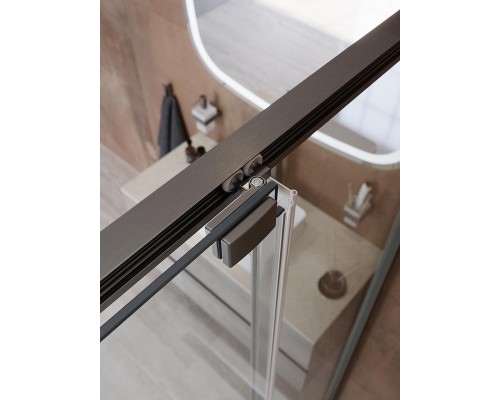 Душевая дверь Cezares Lux 130 LUX-B-FS-11-130-C-GM профиль Оружейная сталь стекло прозрачное