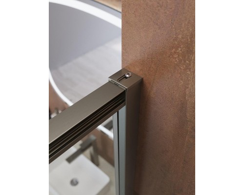Душевая дверь Cezares Lux 130 LUX-B-FS-11-130-C-GM профиль Оружейная сталь стекло прозрачное