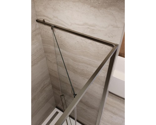 Душевая дверь Cezares Lux 130 LUX-B-FS-11-130-C-GM профиль Оружейная сталь стекло прозрачное