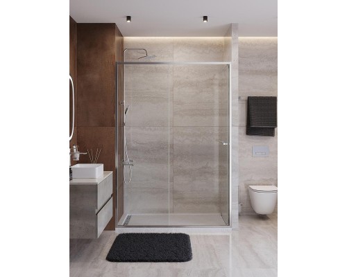 Душевая дверь Cezares Lux 140 LUX-B-FS-11-140-C-CR профиль Хром стекло прозрачное