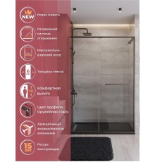 Душевая дверь Cezares Lux 140 LUX-B-FS-11-140-C-GM профиль Оружейная сталь стекло прозрачное