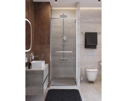 Душевая дверь Cezares Lux 80 LUX-B-FS-1-80-C-CR профиль Хром стекло прозрачное