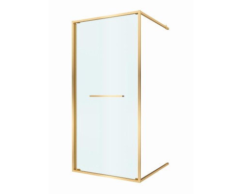 Душевая дверь Cezares Lux 90 LUX-B-FS-1-90-C-BORO профиль Брашированное золото стекло прозрачное