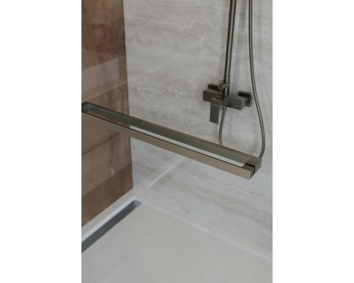 Душевая дверь Cezares Lux 90 LUX-B-FS-1-90-C-GM профиль Оружейная сталь стекло прозрачное