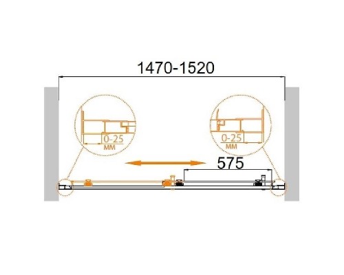 Душевая дверь Cezares MOLVENO-BF-1-150-C-Cr-IV профиль Хром стекло прозрачное