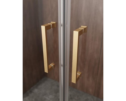 Душевая дверь Cezares Molveno 170 MOLVENO-BF-2-170-C-BORO-IV профиль Брашированное золото стекло прозрачное