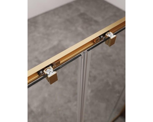 Душевая дверь Cezares Molveno 170 MOLVENO-BF-2-170-C-BORO-IV профиль Брашированное золото стекло прозрачное