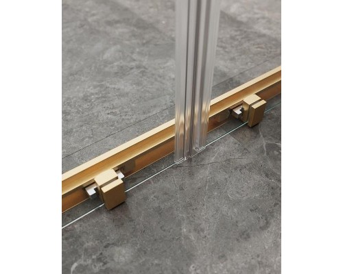 Душевая дверь Cezares Molveno 170 MOLVENO-BF-2-170-C-BORO-IV профиль Брашированное золото стекло прозрачное
