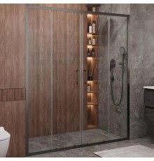 Душевая дверь Cezares Molveno 170 MOLVENO-BF-2-170-C-GM-IV профиль Оружейная сталь стекло прозрачное