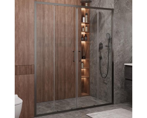 Душевая дверь Cezares Molveno 170 MOLVENO-BF-2-170-C-GM-IV профиль Оружейная сталь стекло прозрачное