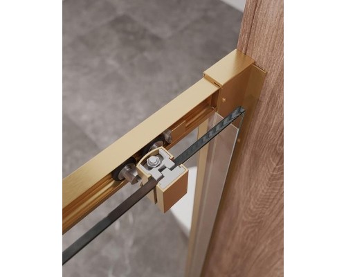 Душевая дверь Cezares Molveno 120 MOLVENO-BF-1-120-C-BORO-IV профиль Брашированное золото стекло прозрачное