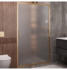 Душевая дверь Cezares Molveno 120 MOLVENO-BF-1-120-P-BORO профиль Брашированное золото стекло рифленое
