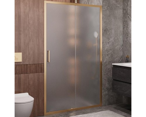 Душевая дверь Cezares Molveno 120 MOLVENO-BF-1-120-P-BORO профиль Брашированное золото стекло рифленое