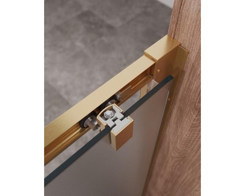 Душевая дверь Cezares Molveno 120 MOLVENO-BF-1-120-P-BORO профиль Брашированное золото стекло рифленое