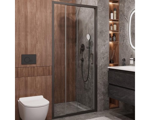 Душевая дверь Cezares Molveno 100 MOLVENO-BF-3-100-C-GM-IV профиль Оружейная сталь стекло прозрачное