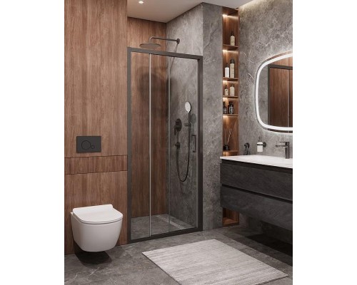 Душевая дверь Cezares Molveno 100 MOLVENO-BF-3-100-C-GM-IV профиль Оружейная сталь стекло прозрачное