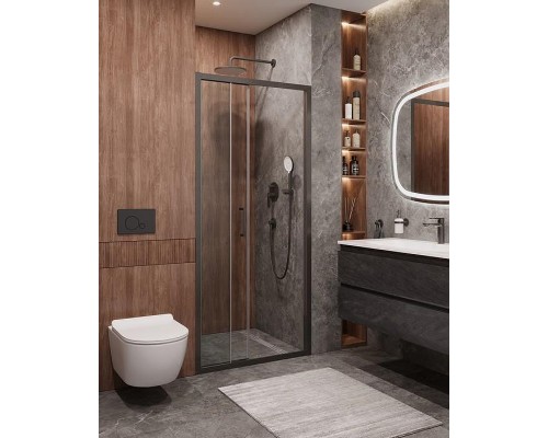 Душевая дверь Cezares Molveno 100 MOLVENO-BF-3-100-C-GM-IV профиль Оружейная сталь стекло прозрачное