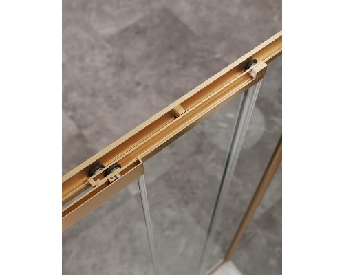 Душевая дверь Cezares Molveno 120 MOLVENO-BF-3-120-C-BORO-IV профиль Брашированное золото стекло прозрачное