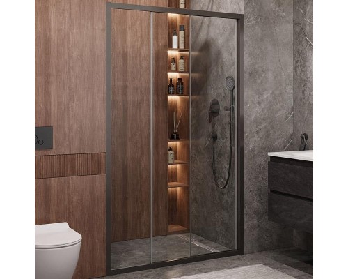 Душевая дверь Cezares Molveno 120 MOLVENO-BF-3-120-C-GM-IV профиль Оружейная сталь стекло прозрачное