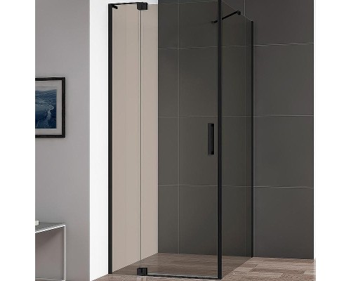 Душевой уголок Cezares Slider 100x100 SLIDER-AH-1-100-90/100-BR-NERO профиль Черный матовый стекло бронзовое