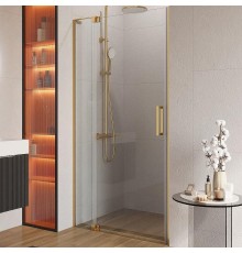 Душевая дверь Cezares Slider 100 SLIDER-B-1-90/100-C-BORO профиль Брашированное золото стекло прозрачное