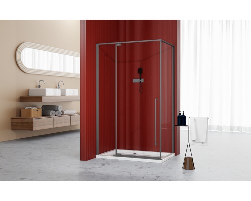 Душевой уголок Esbano 110х90 ESOGA119PSGM профиль Оружейная сталь стекло прозрачное