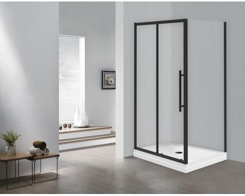Душевой уголок Esbano Flex 120x90 ESOGF129PSB профиль Черный стекло прозрачное
