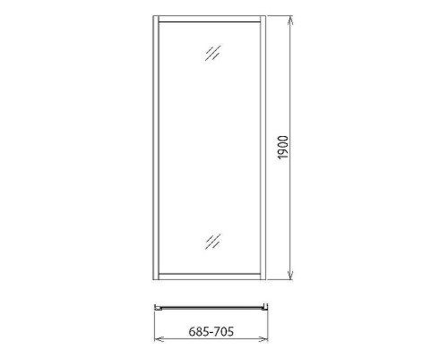 Душевая стенка Gemy 70 A70M профиль Хром стекло матовое