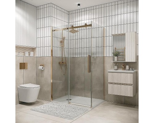 Душевой уголок Grossman Classic 100х80 120.K33.04.1080.32.00 профиль Золото сатин стекло прозрачное