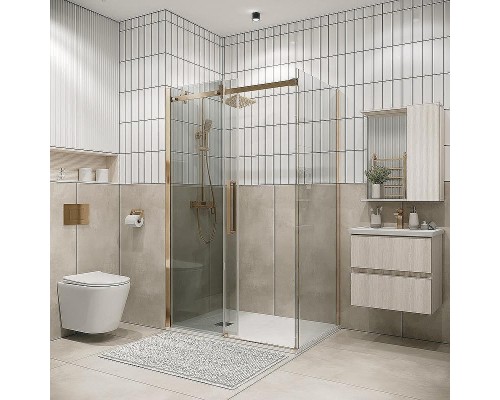 Душевой уголок Grossman Classic 100х80 120.K33.04.1080.32.00 профиль Золото сатин стекло прозрачное