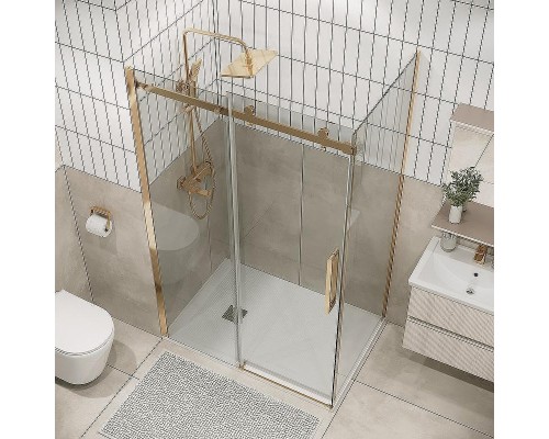 Душевой уголок Grossman Classic 100х80 120.K33.04.1080.32.00 профиль Золото сатин стекло прозрачное