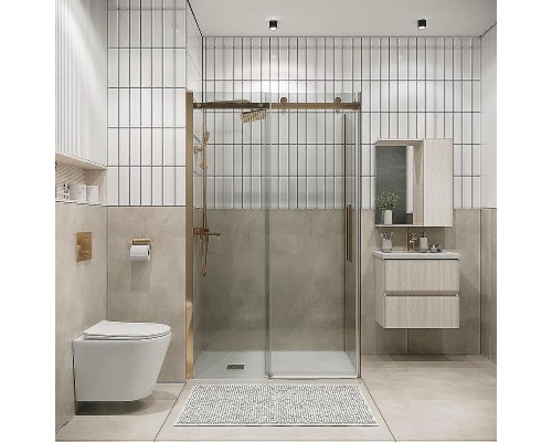 Душевой уголок Grossman Classic 100х80 120.K33.04.1080.32.00 профиль Золото сатин стекло прозрачное